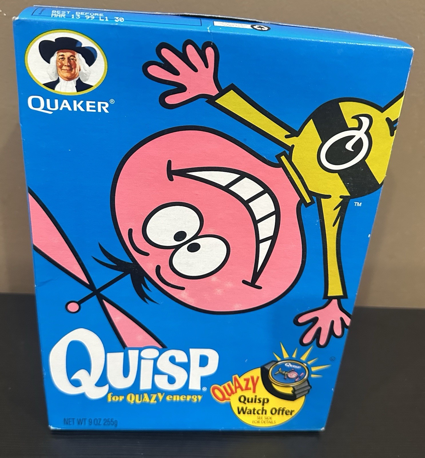 Vintage 1996 Quaker Quip Cereal Box FULL Sealed Unopened Quazy Offer Vintage 1996 Quaker Quip Cereal Box FULL Sealed Unopened Quazy Offer