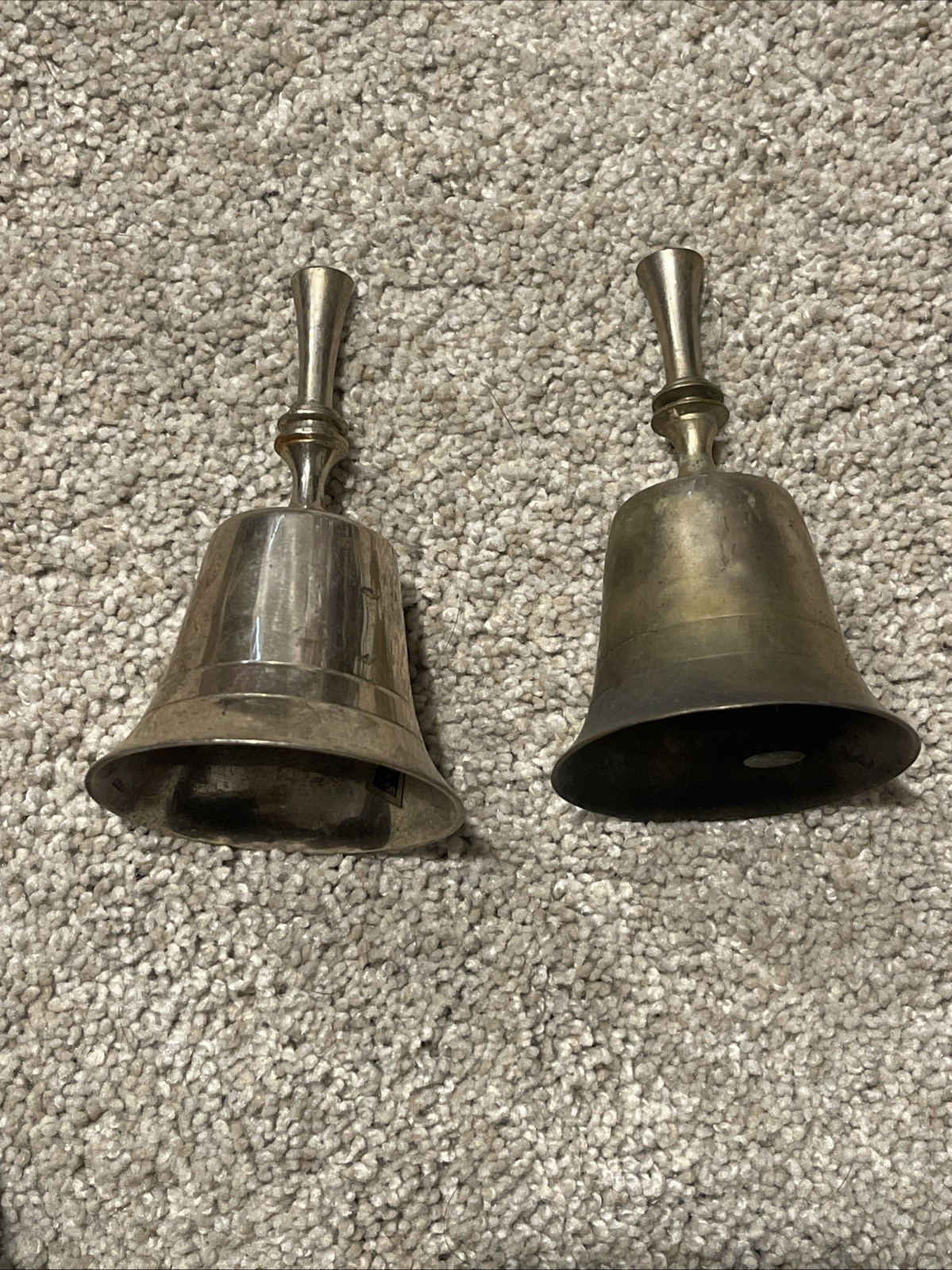Vintage Leonard EPNS Silver Plated Dinner Table Bells Hostess Bell Patina