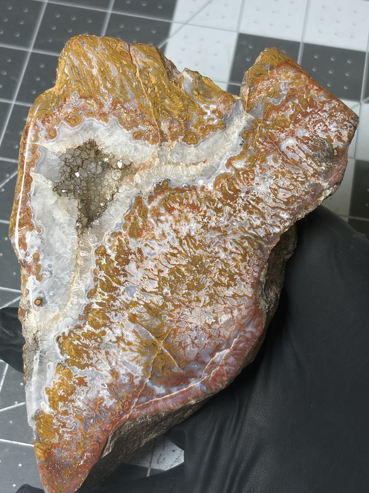 Rare Wingate Plume Agate Polished Death Valley Druzy Quartz Old Stock 376grams 