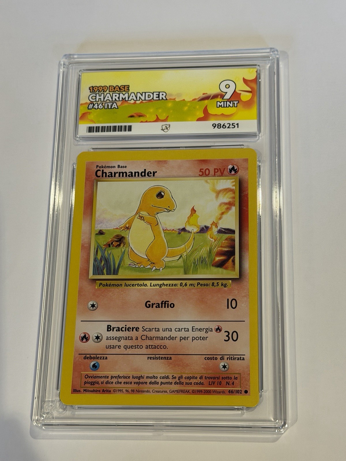 1999, Charmander, #46, Base, Italian, ACE 9 1999, Charmander, #46, Base, Italian, ACE 9