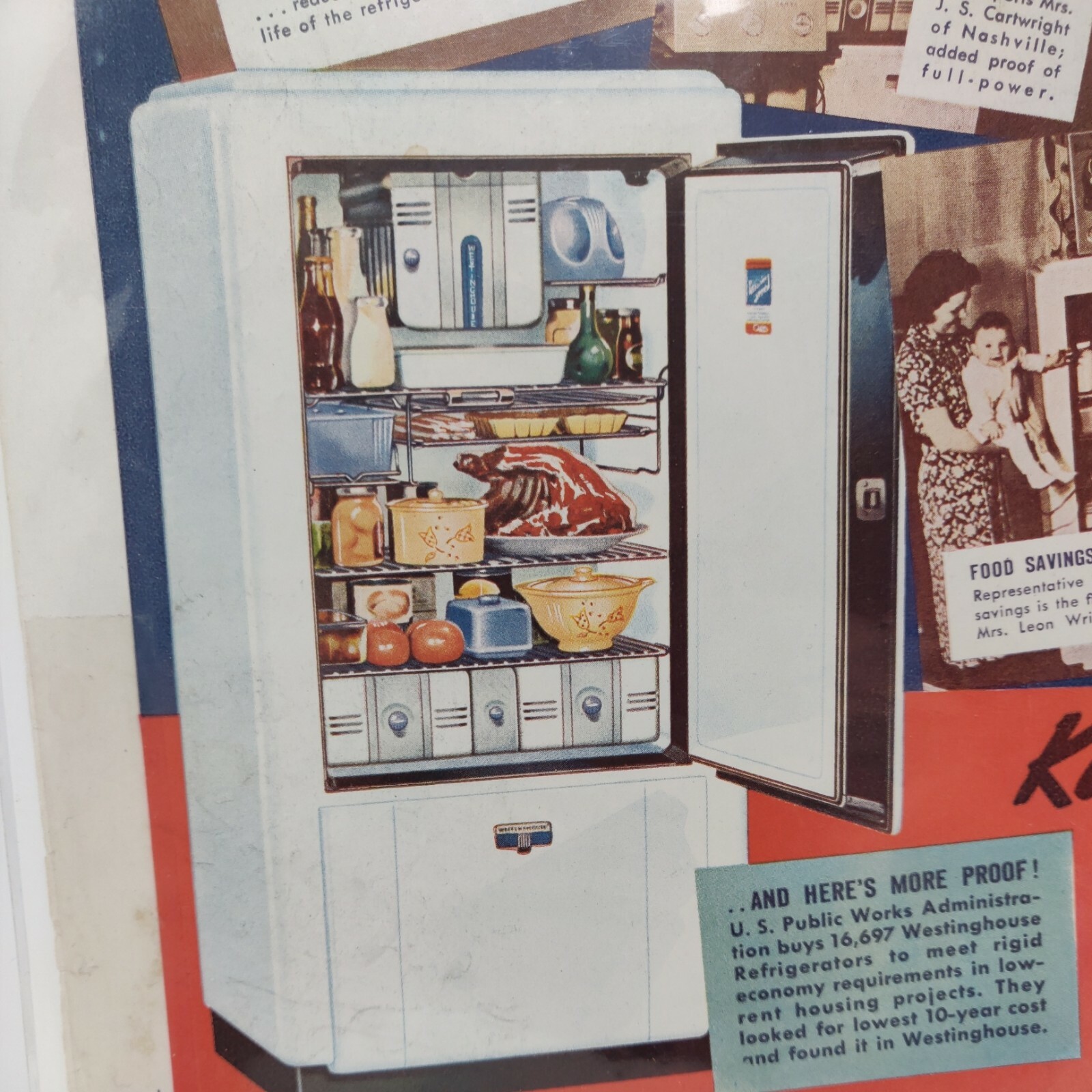 1937 Westinghouse Refrigerator Advertisement Single Door Vintage Kitchen 