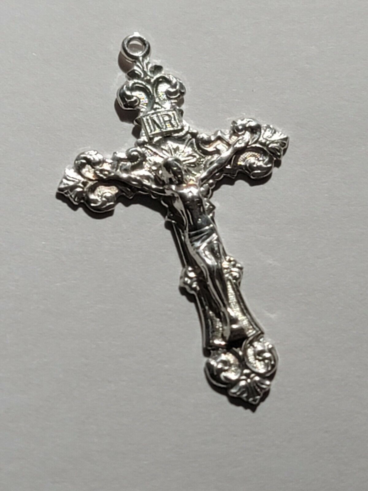 Very ORNATE Solid Sterling Silver Crucifix Pendant High Quality 54 x 32 MM