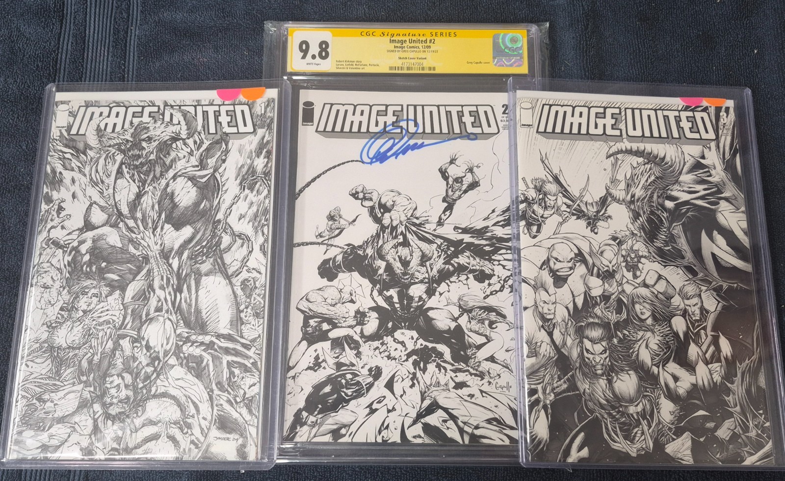 Image United 1 2 3 SET 1:100 Sketch Cover NM 2009 Jm Lee Dale Keown CGC Capullo Image United 1 2 3 SET 1:100 Sketch Cover NM 2009 Jm Lee Dale Keown CGC Capullo