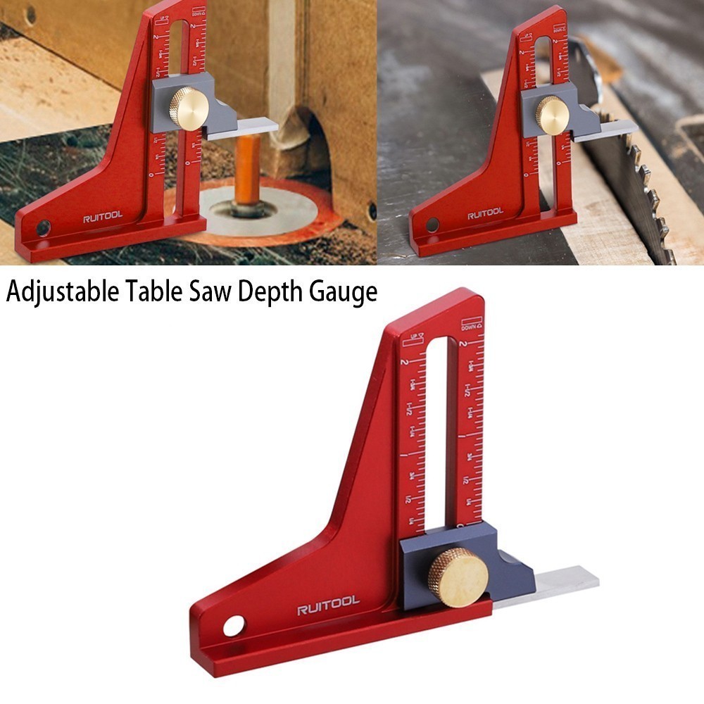 Woodworking Height Gauge Precision CNC Machined Depth Measure Tool Double Scales