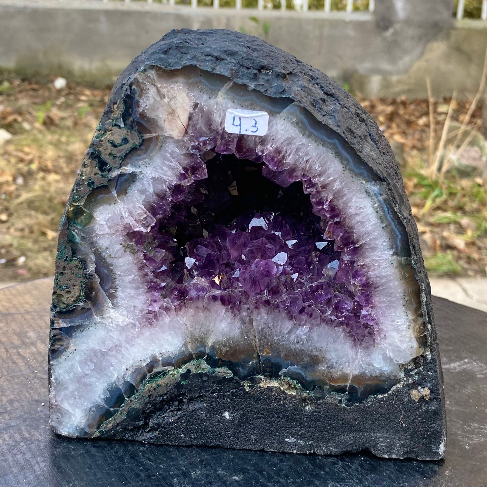 9.45LB Large Natural Amethyst Geode Cathedral Crystal Cluster Specimen Energy He