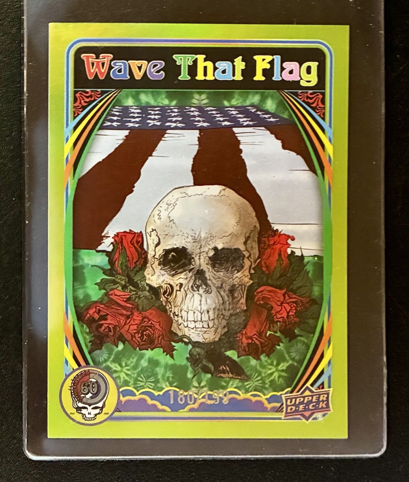 Grateful Dead ‘25 Upper Deck “Wave That Flag” Dancing Green Refractor 180/199 M+