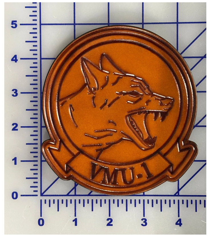 MARINE CORPS VMU-1 WATCHDOGS ANTIQUE LEATHER PATCH MARINE CORPS VMU-1 WATCHDOGS ANTIQUE LEATHER PATCH