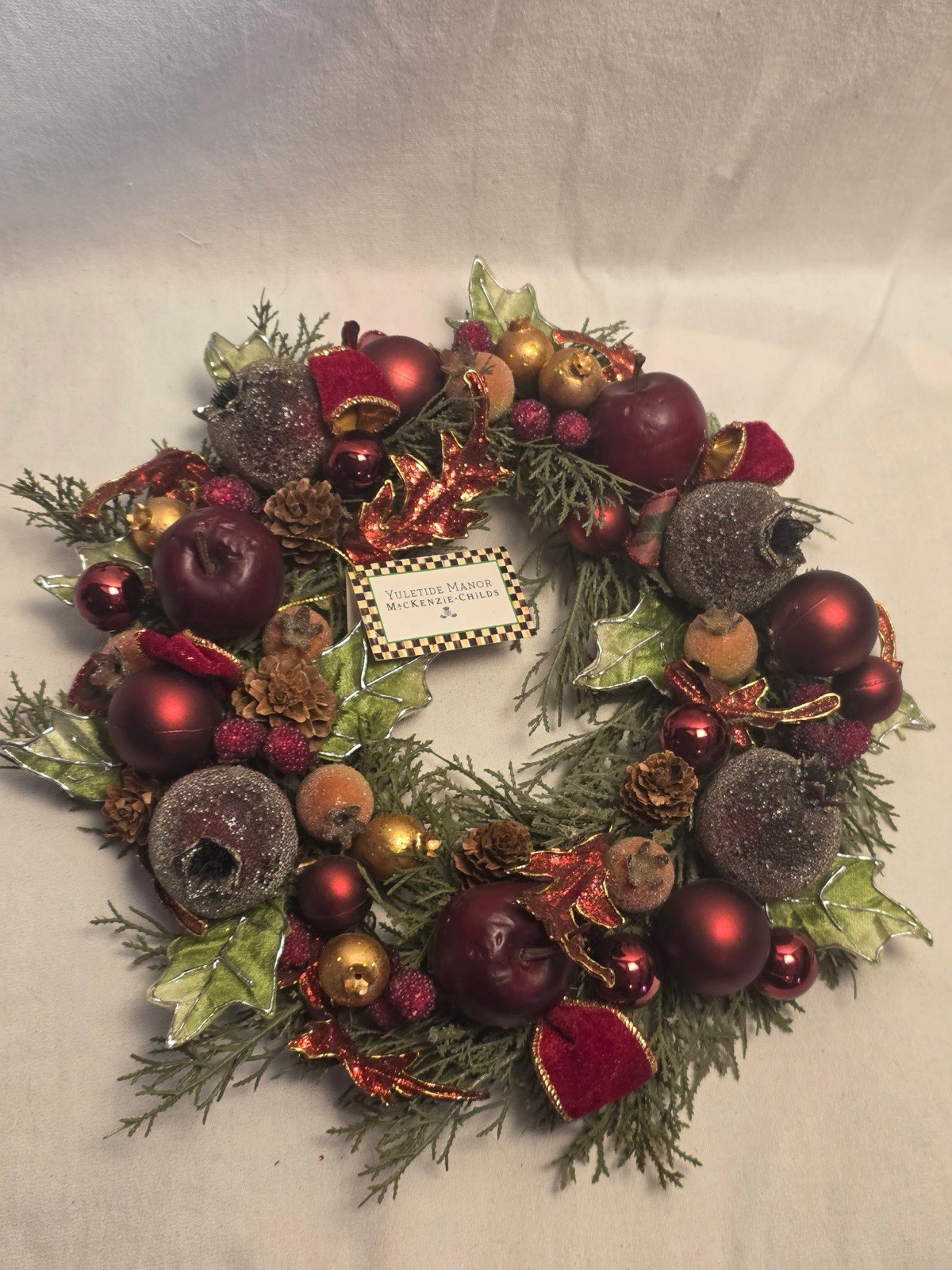 Retired Mackenzie Childs Yuletide Candle Wreath 12” Retired Mackenzie Childs Yuletide Candle Wreath 12”