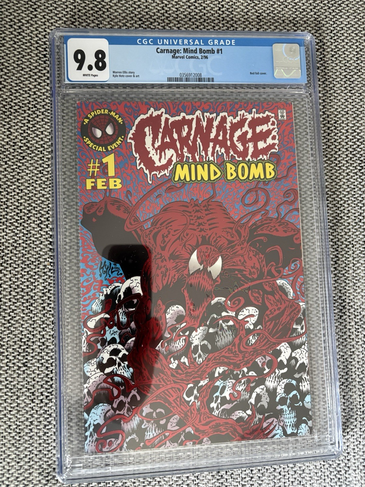 Carnage Mind Bomb #1 CGC 9.8 White Page Marvel 1996 Red Foil Cover
