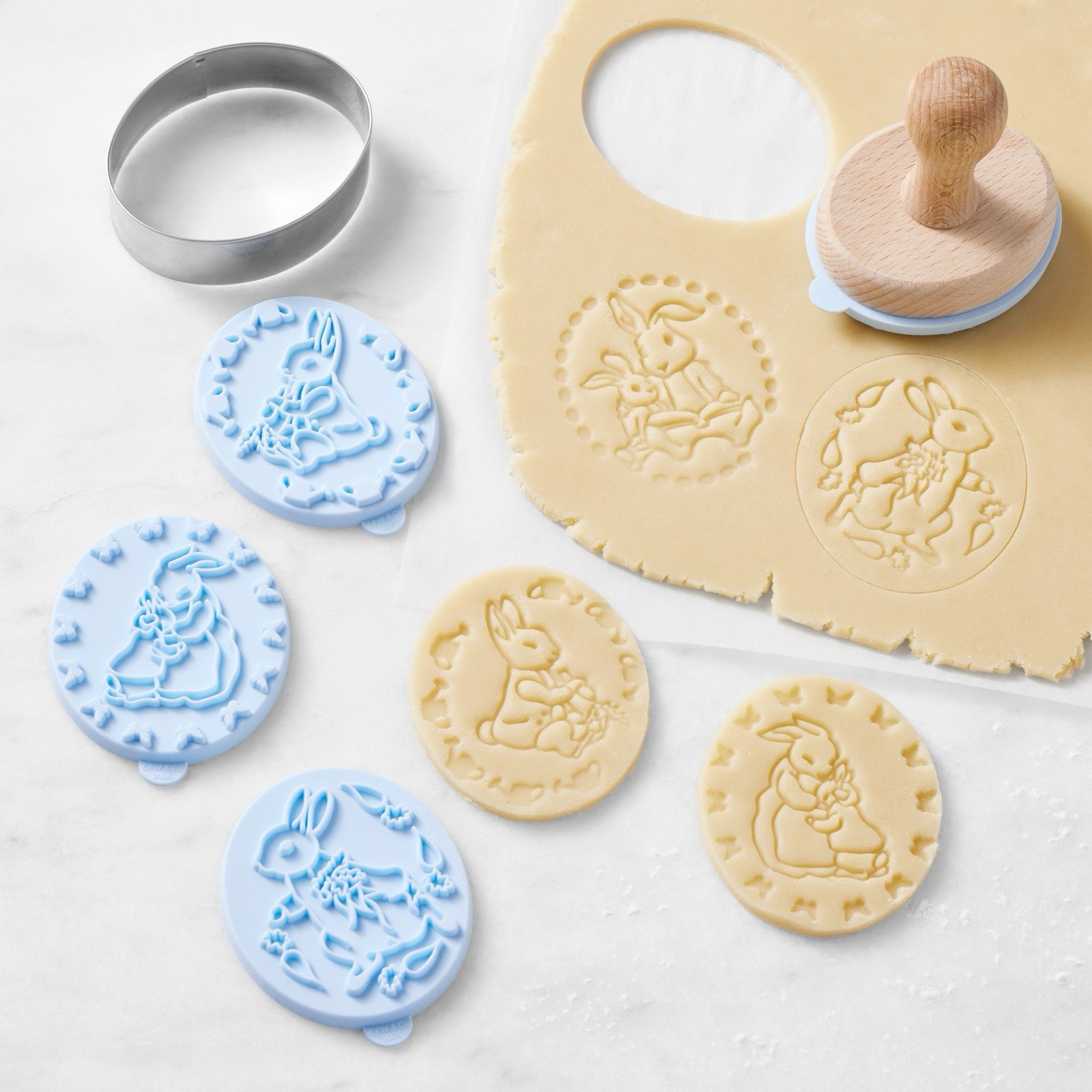 Williams Sonoma Peter Rabbit Cookie Stamps Set 4 Beatrix Potter Easter New