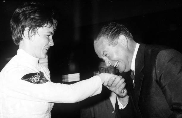 Old 1960 Rome Olympic Photo Fencing Individual Foil Women Germanys Gold