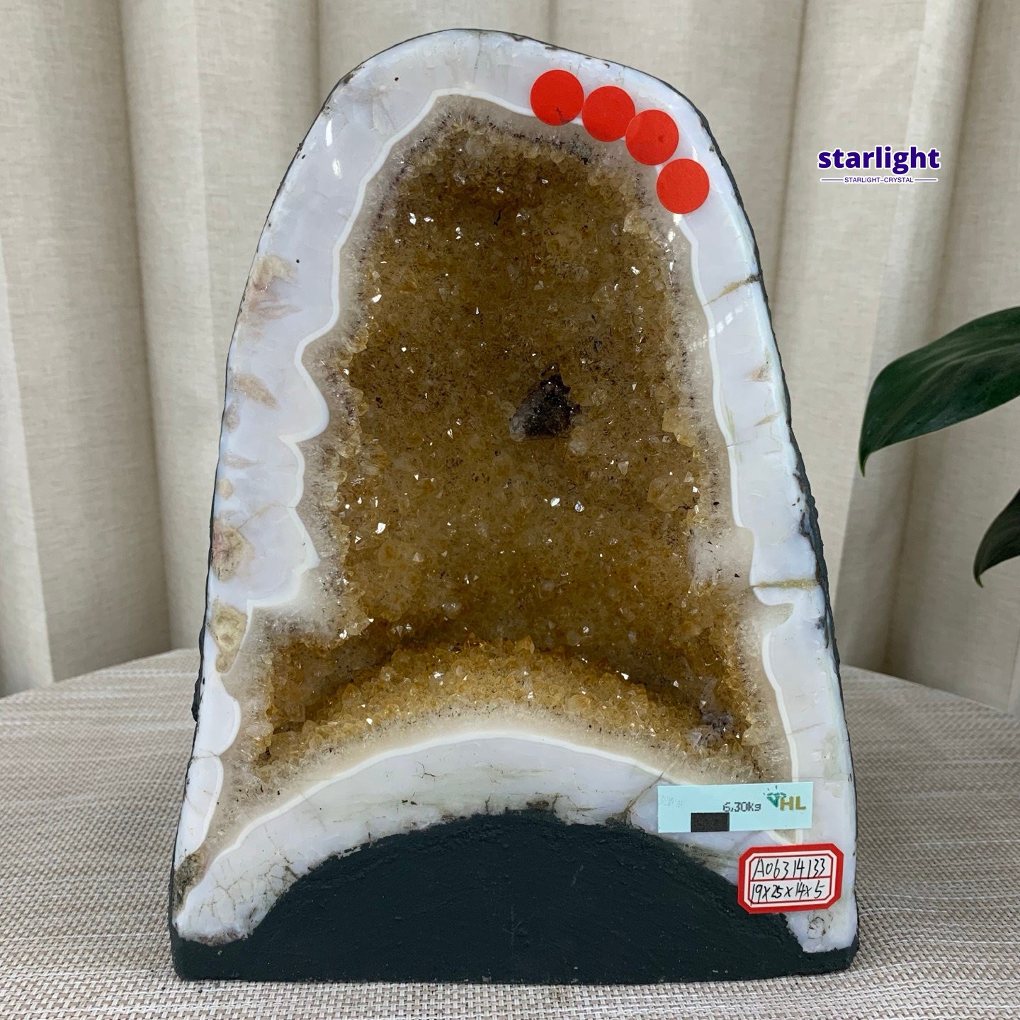 13LB   Natural citrine geode crystal cluster quartz cathedrals specimen healing