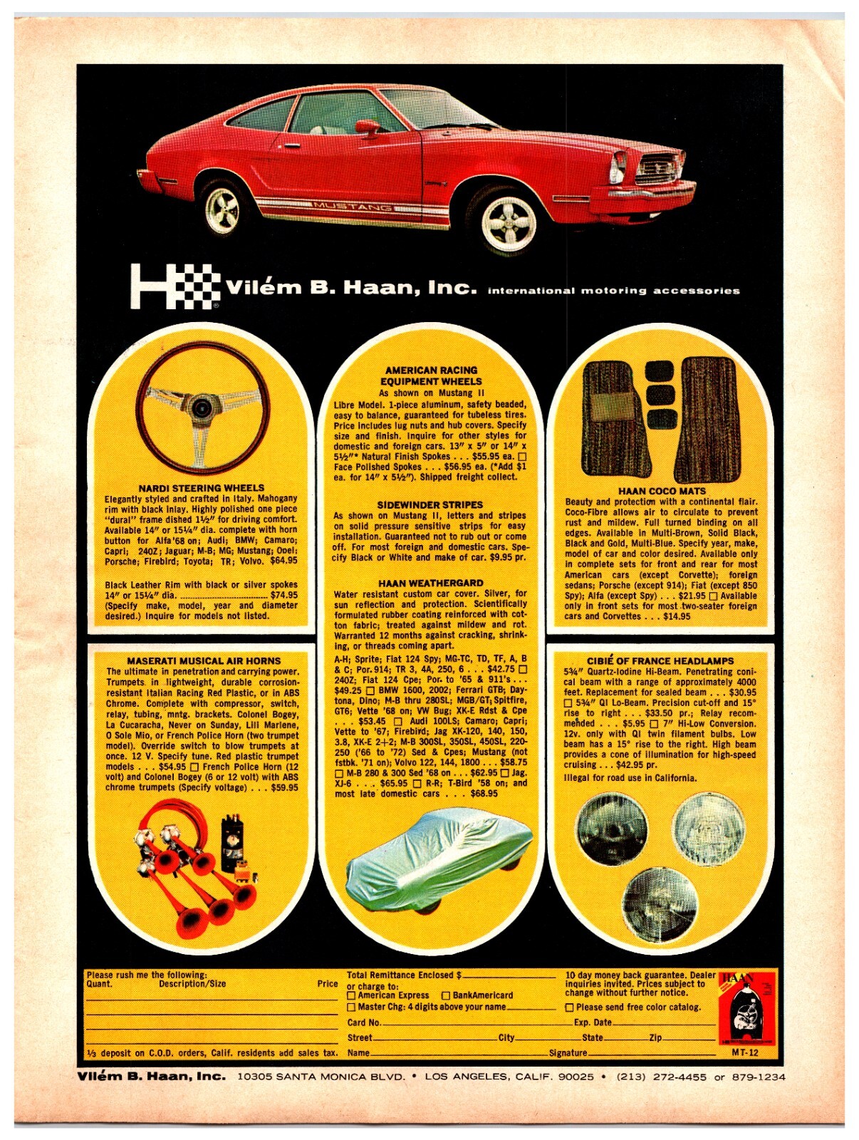 Vintage 1973 Vilem B. Hann Parts Inc - Original Advertisement Print Ad (8 x 11)