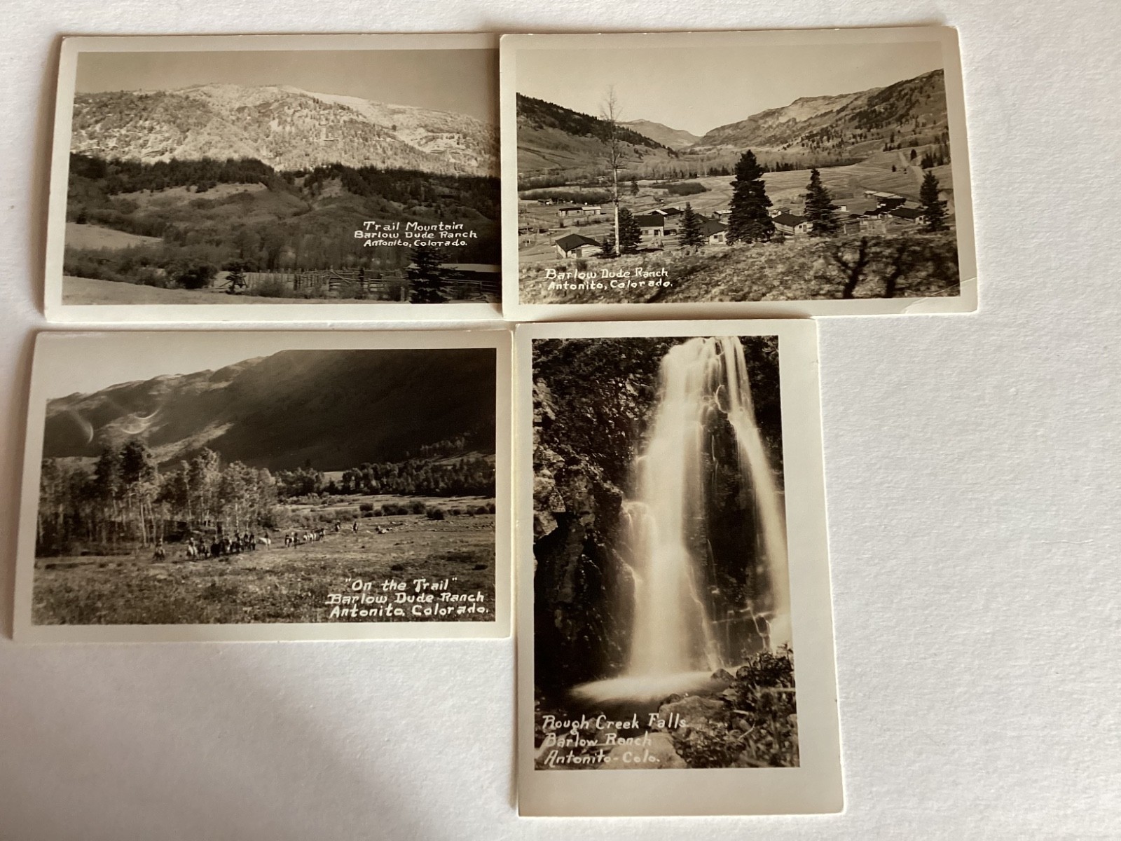 4 RPPC Barlow Dude Ranch, Antonita, Colo. /Trail Mt., / Rough Creek Falls/1950’s 4 RPPC Barlow Dude Ranch, Antonita, Colo. /Trail Mt., / Rough Creek Falls/1950’s