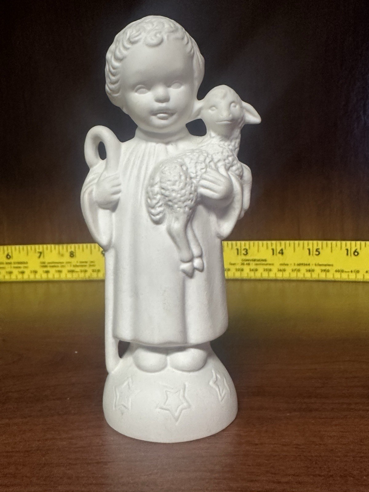 Vintage 1967 Goebel HJ32 Shepherd Boy Lamb White Bisque Figurine W Germany