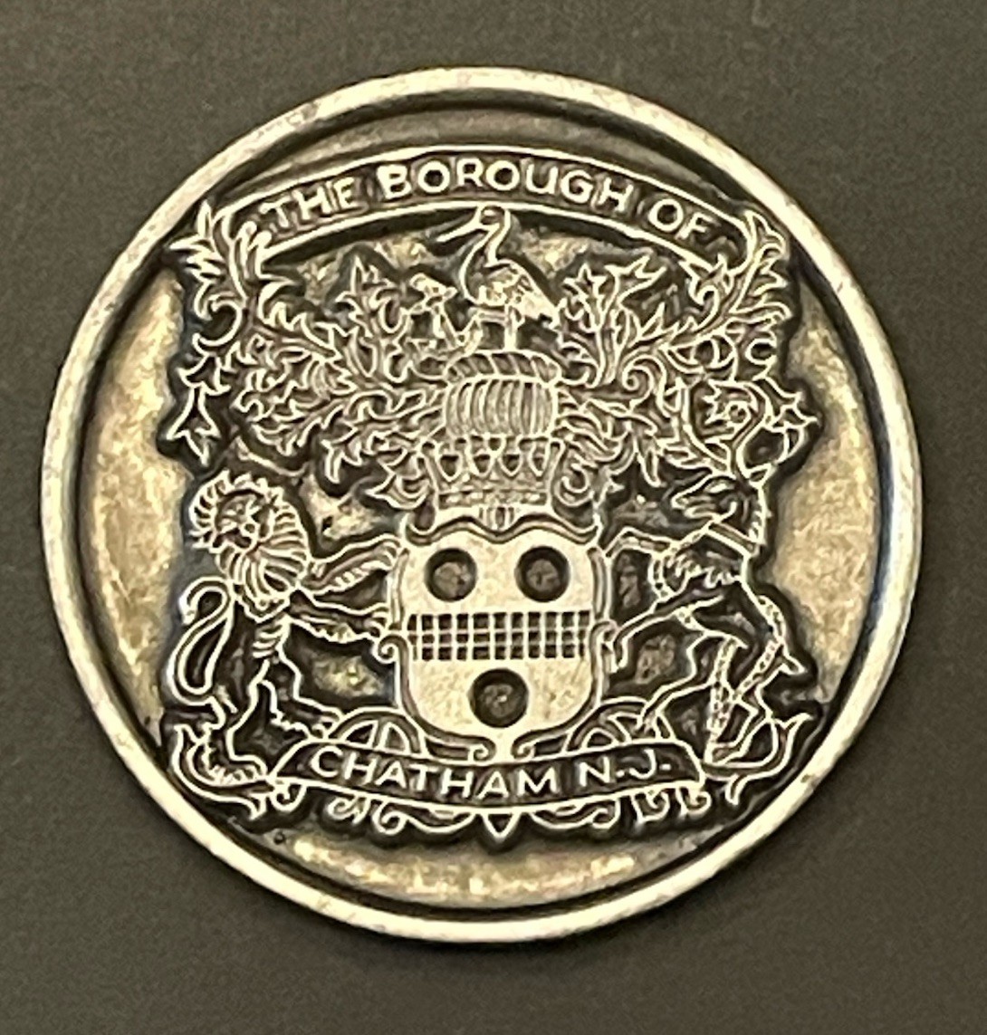 Vintage 1776-1976 Chatham NJ Bicentennial Coin Medallion Pewter