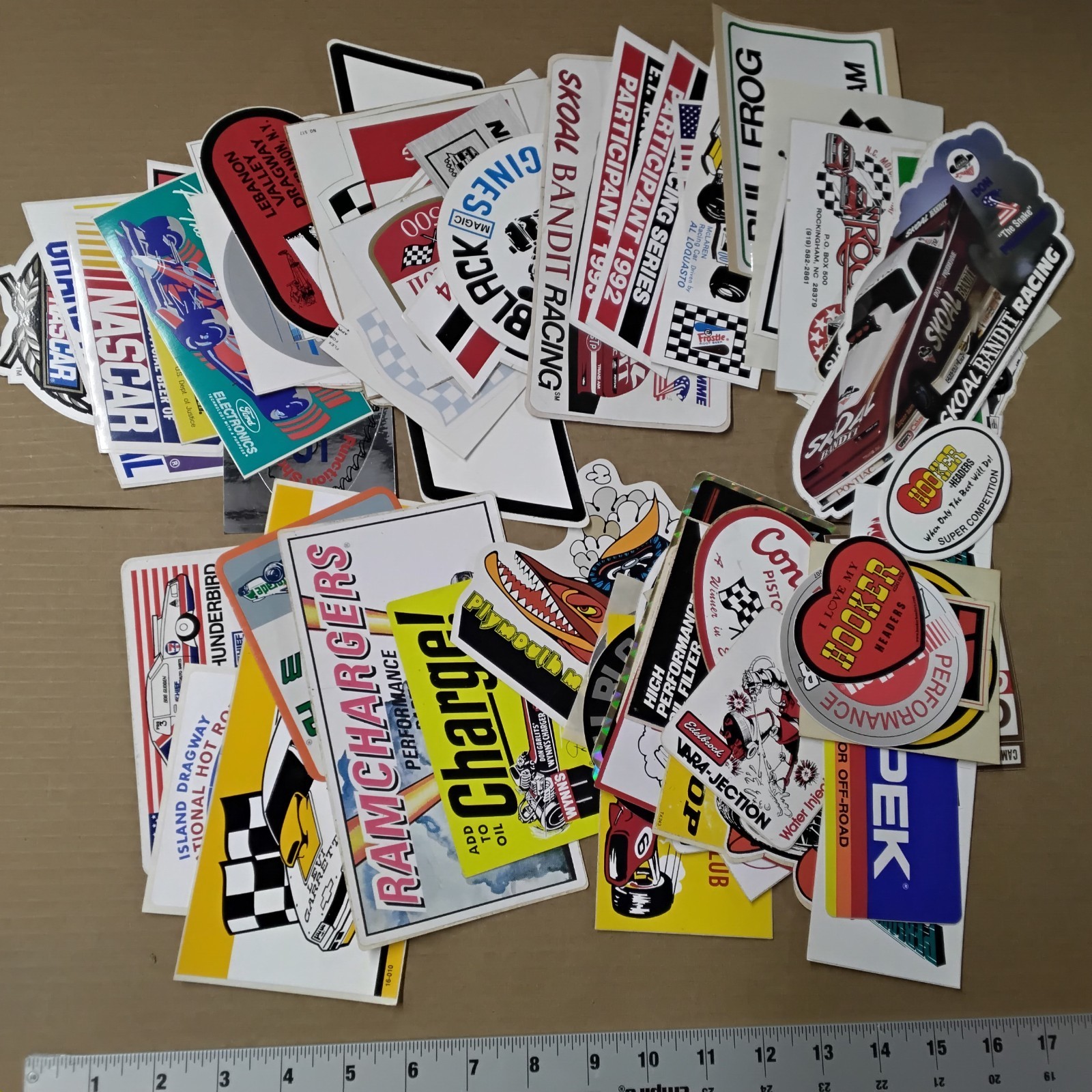 96 vtg 1960s-1970s 1980s Nascar Drag racing stickers + old Water Slide decals