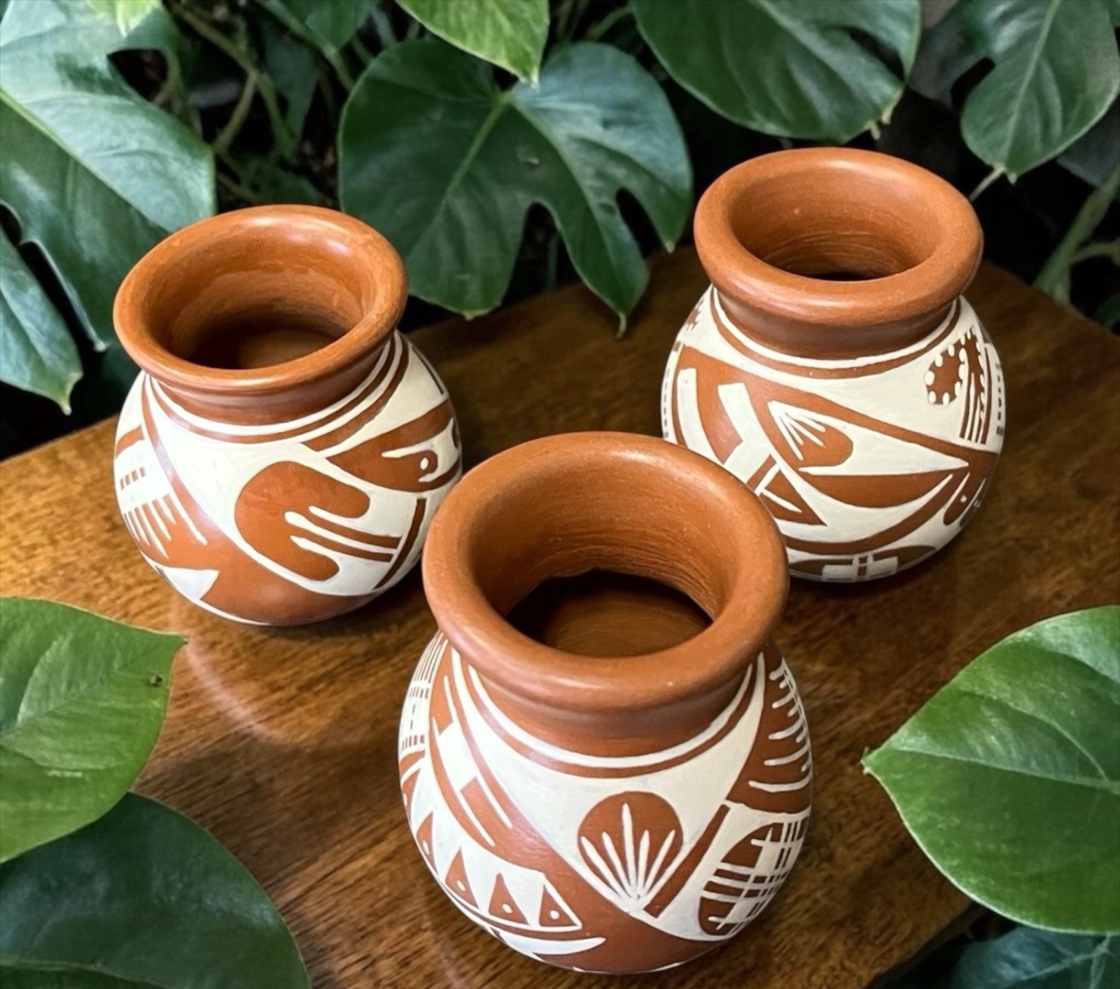 Mata Ortiz Pottery 3 Miniature Seed Pots Edmundo Lopez Mexican Fine Art Clay Mata Ortiz Pottery 3 Miniature Seed Pots Edmundo Lopez Mexican Fine Art Clay