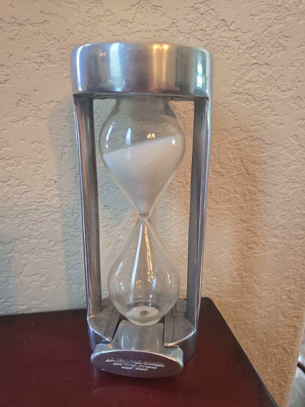Antique A.G. Spalding Bros 15 Min Hourglass Sand Timer 520 Fifth Ave NY Cast Alu Antique A.G. Spalding Bros 15 Min Hourglass Sand Timer 520 Fifth Ave NY Cast Alu