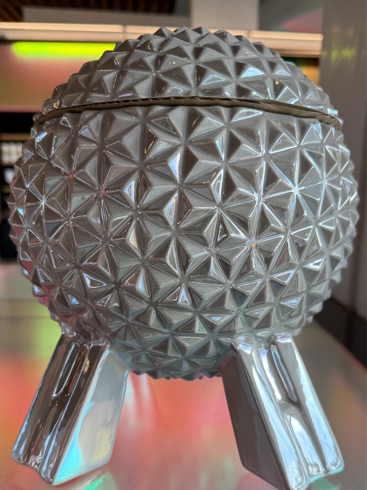 Disney Parks Epcot Spaceship Earth Ceramic Canister Cookie Jar NEW