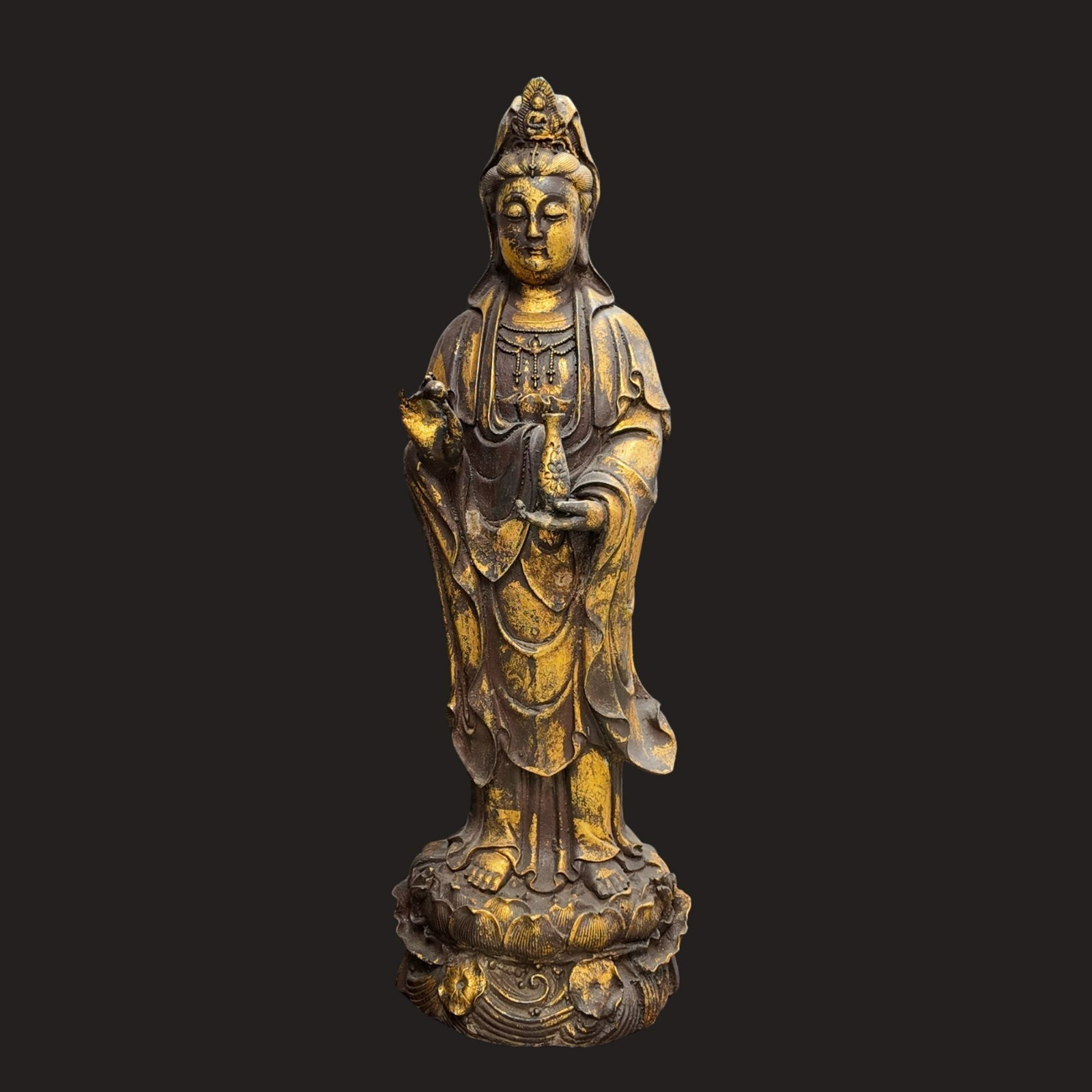 Bronze Guan Yin Bodhisattva Statue 19.5