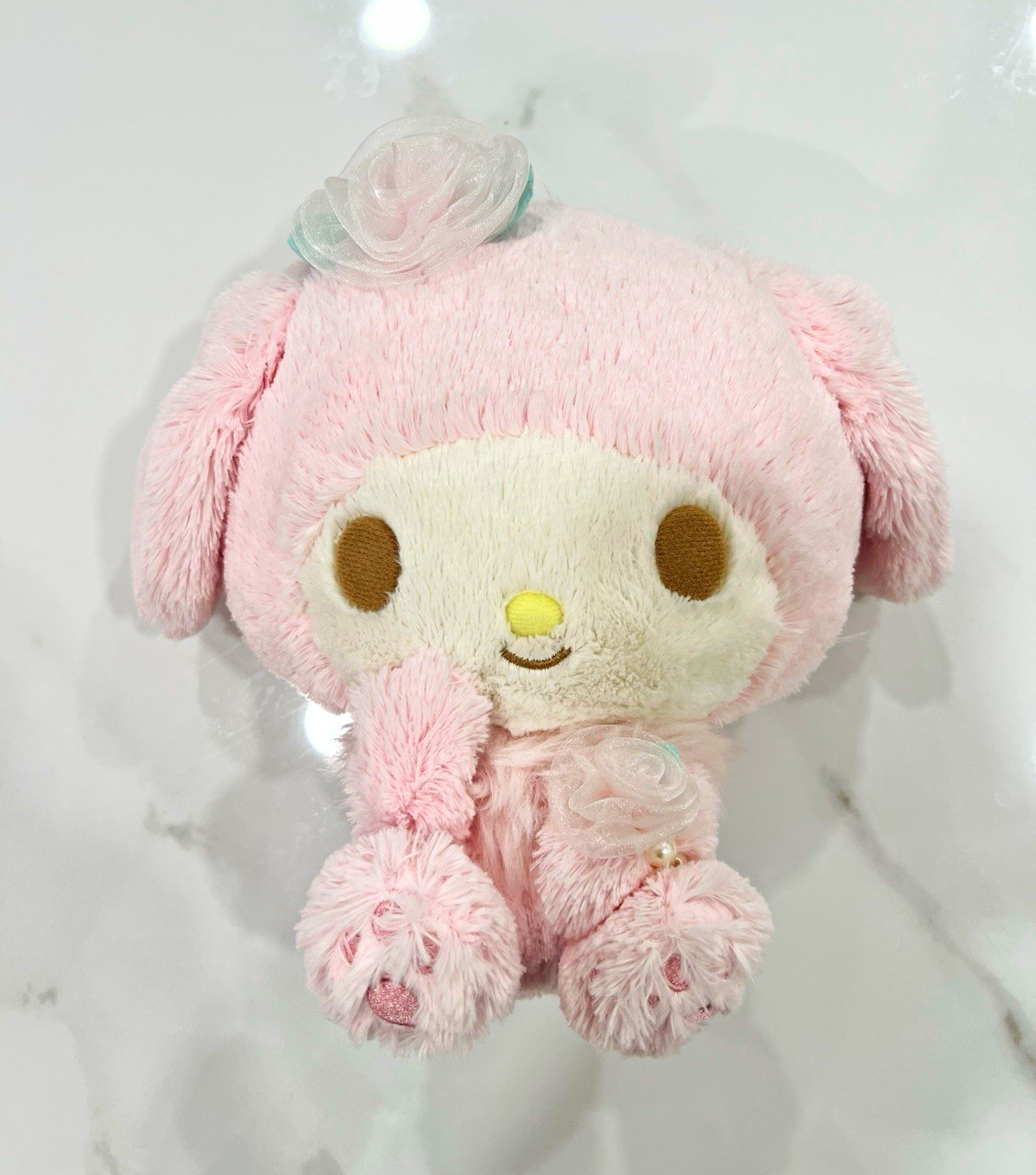 Very Rare Vintage Authentic Sanrio My Melody Otomelo Rose Chiffon Plush 2010