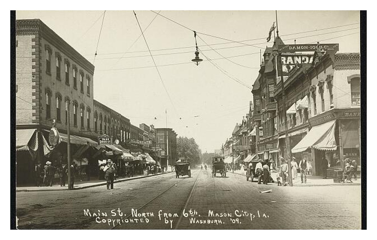 Mason City Iowa Main Street Standard Postcard