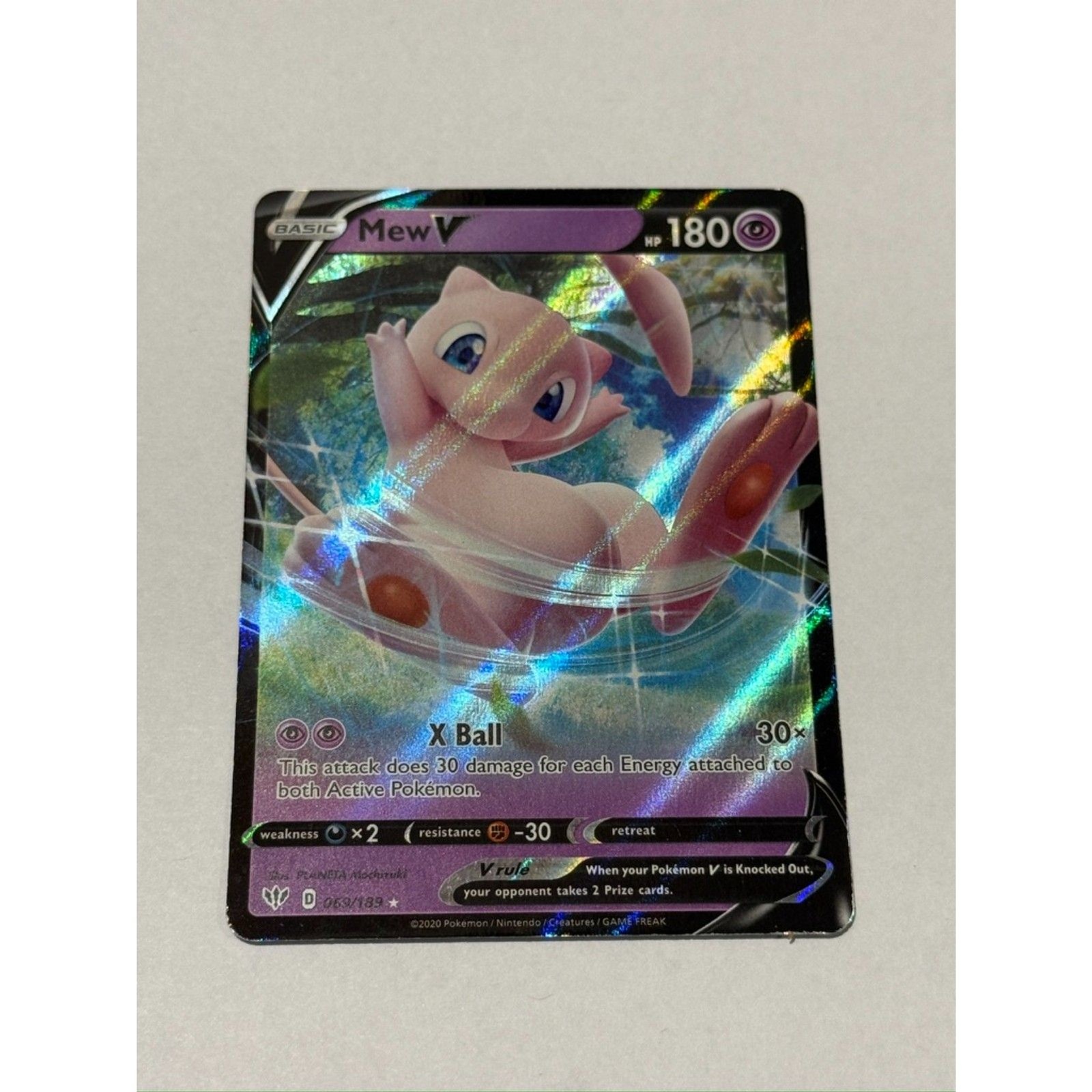 Mew V 069/189 Holo Ultra Rare Darkness Ablaze Pokemon LP+-NM