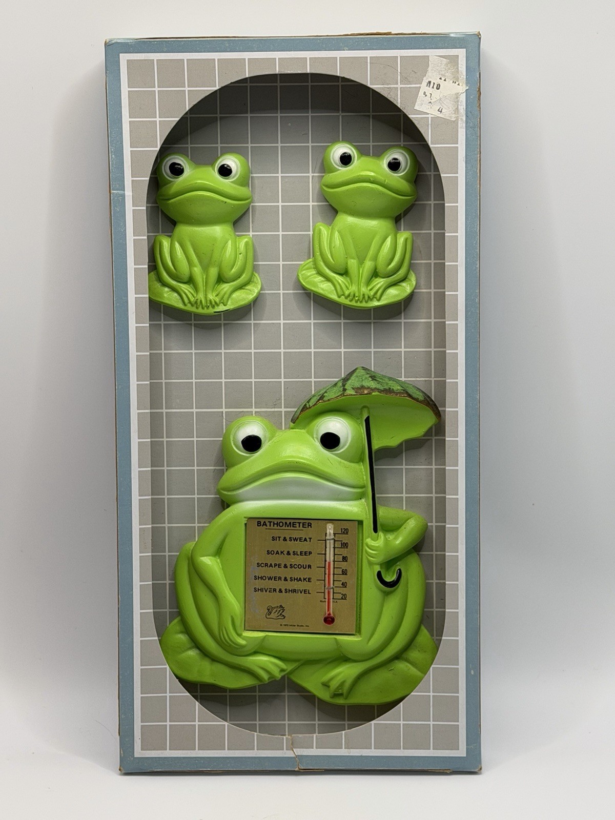 Vtg 1972 Miller Studios Frog Family Chalkware Wall Plaque Bathometer Thermometer Vtg 1972 Miller Studios Frog Family Chalkware Wall Plaque Bathometer Thermometer
