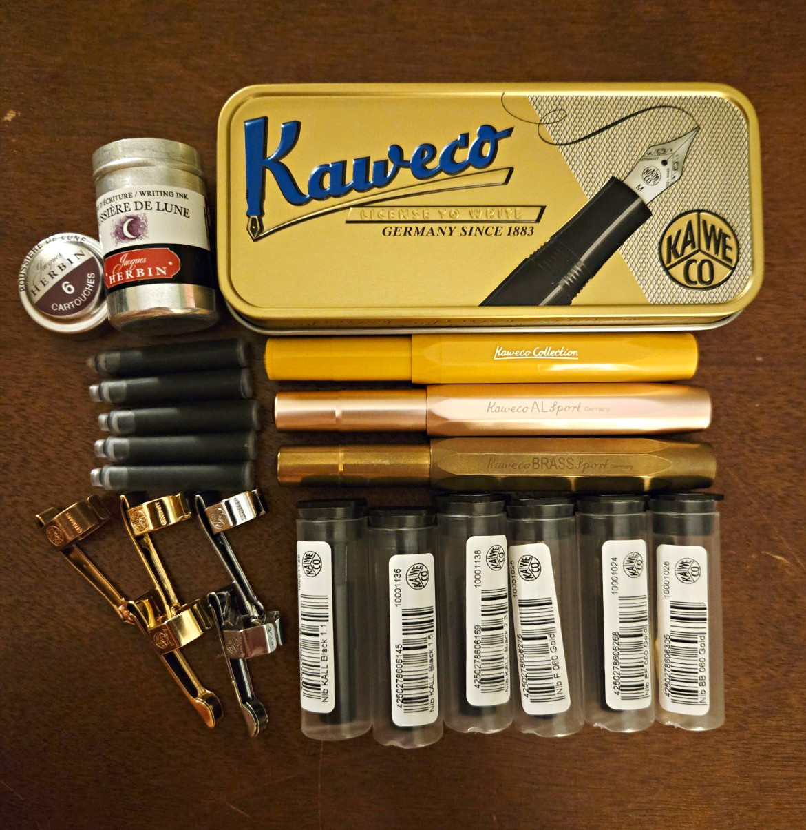 Kaweco Fountain Pen Collection Lot Brass Sport AL Sport Rose Gold Honey + Nibs