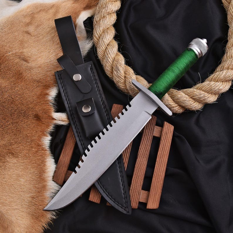 Rambo First Blood Knife - Sylvester Stallone Tactical Hunting Knife With Sheath