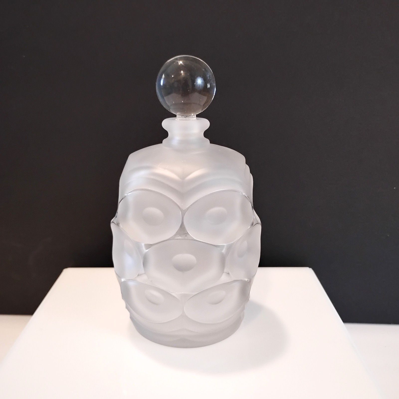 Vintage Chamart France Indented Orb Frosted Glass Perfume Bottle 6 Vintage Chamart France Indented Orb Frosted Glass Perfume Bottle 6