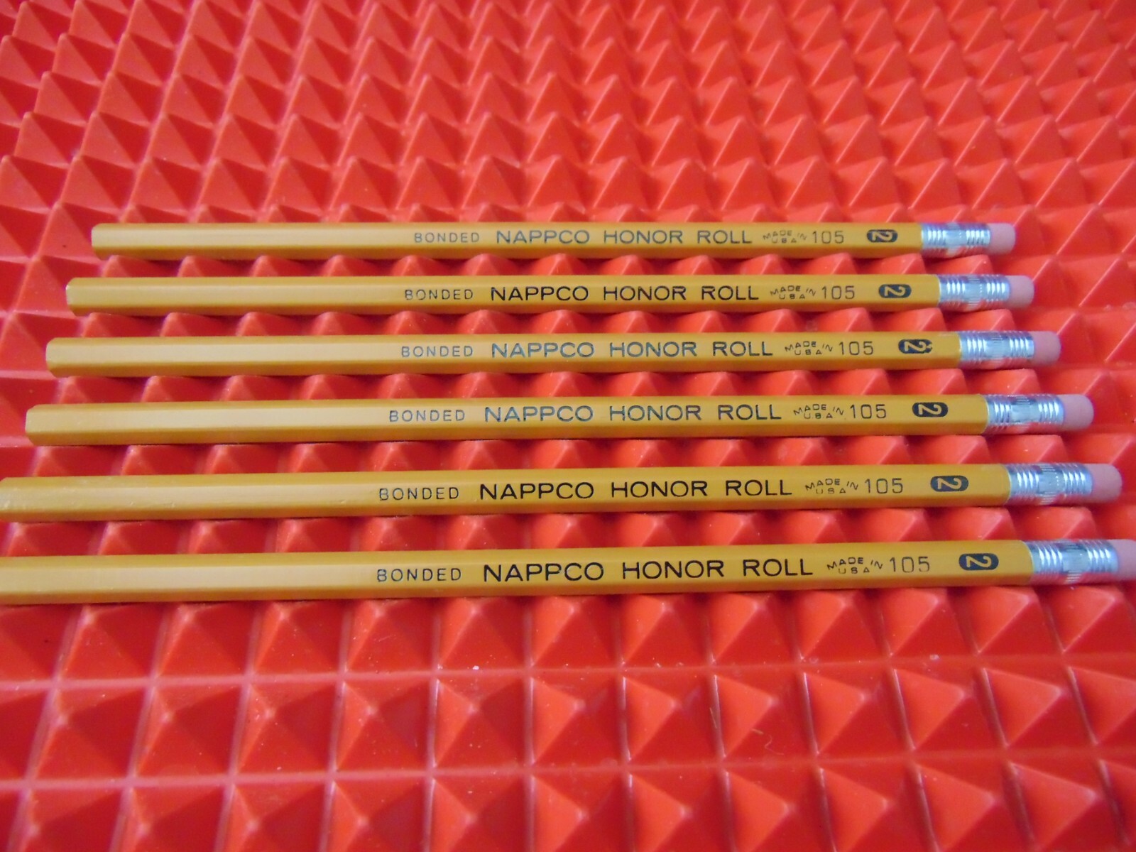6 Vintage Nappco Honor Roll Bonded 105 #2 Pencils Made in USA New 