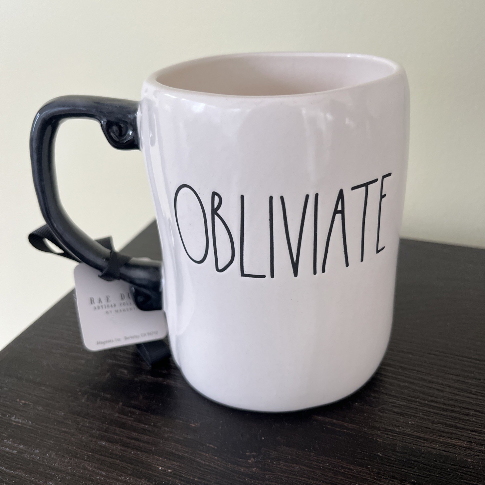 NEW Rae Dunn ⚯ ͛ Harry Potter 2-Sided Mug 🪄Obliviate Spell and Wand Design NEW Rae Dunn ⚯ ͛ Harry Potter 2-Sided Mug 🪄Obliviate Spell and Wand Design