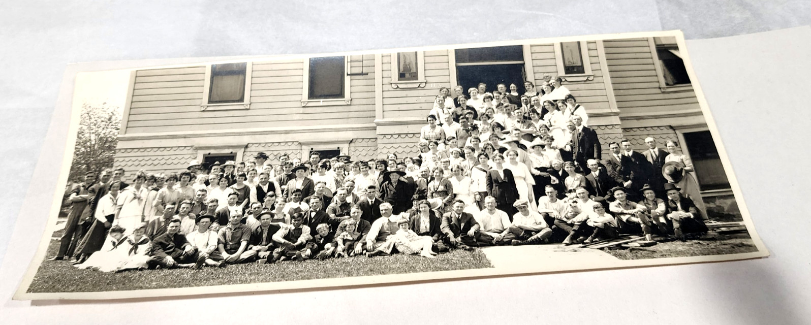 Antique 1920s Panoramic Photo Cleveland Multicultural Crowd C Resac Eugene Okey