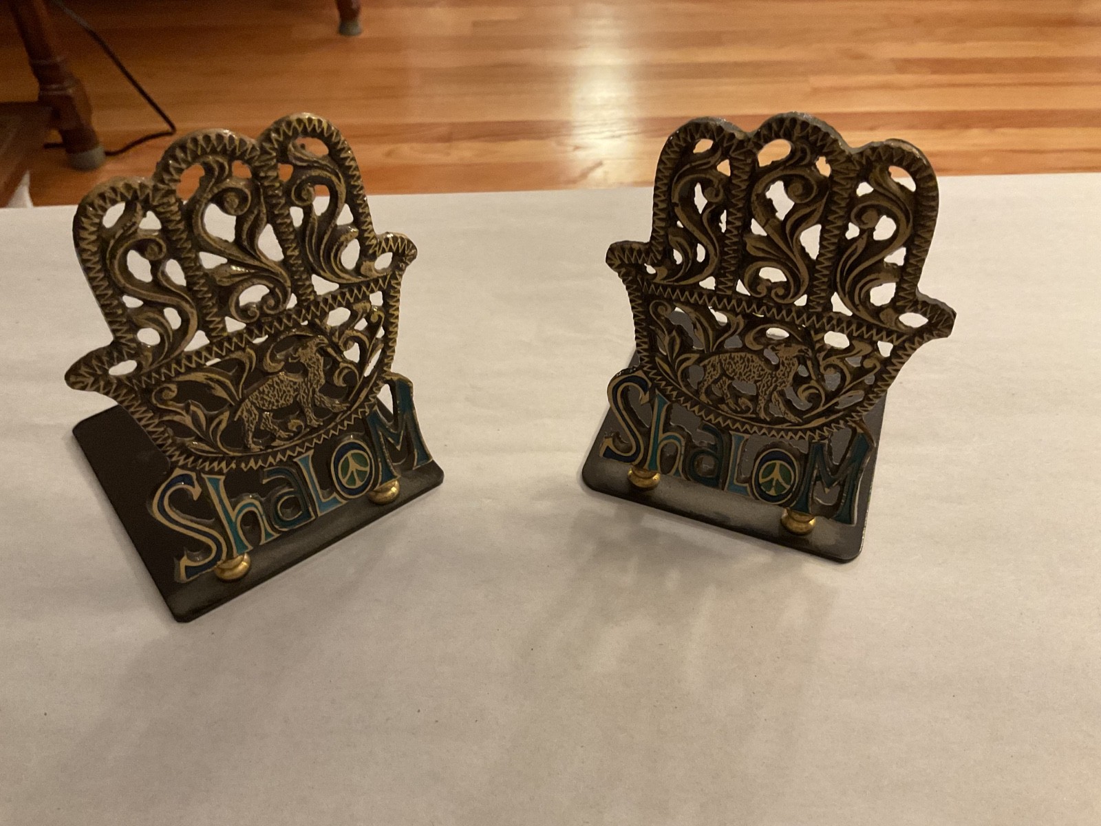 Vtg Israeli brass bookend (2items), 5