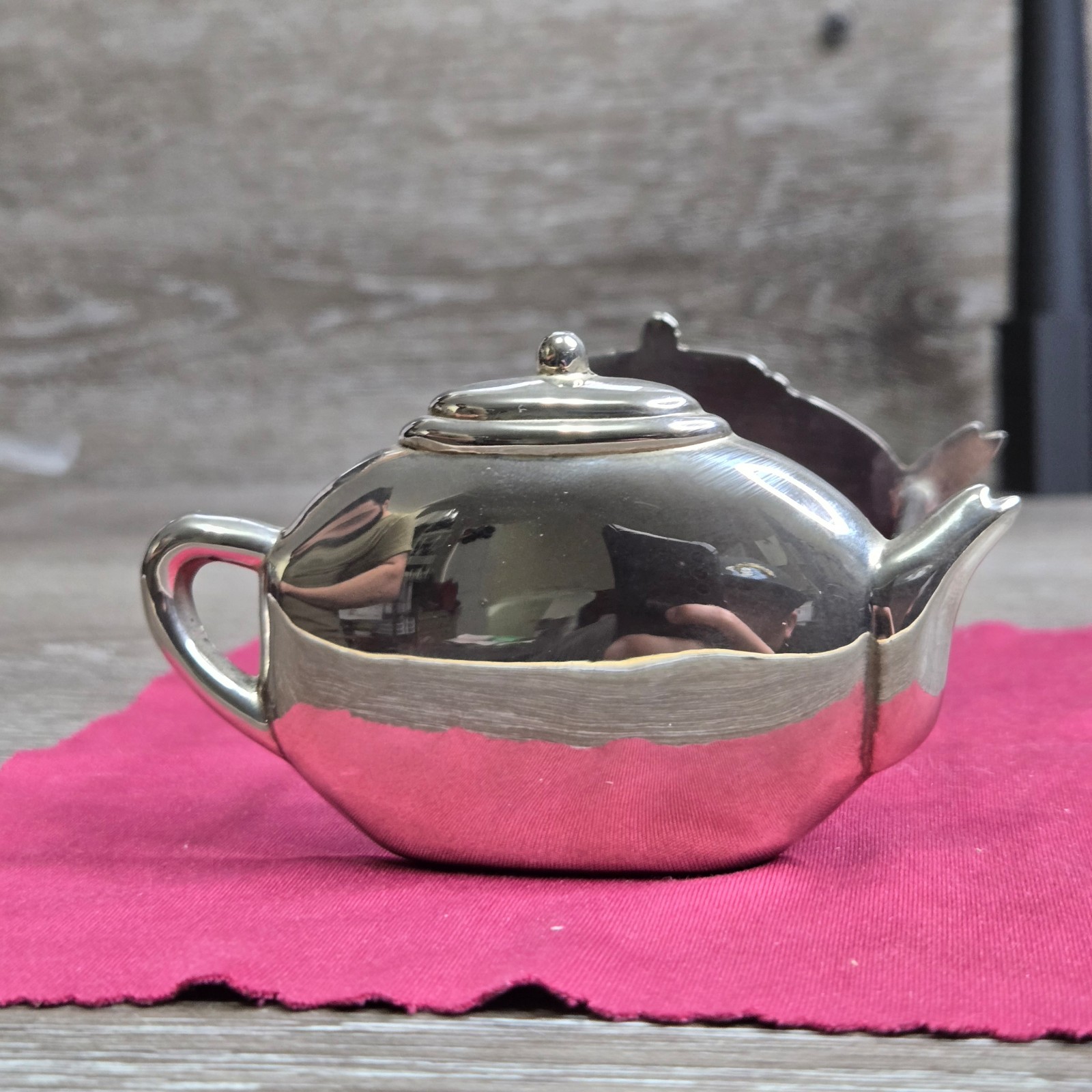 Vintage Tea Bag Caddy Holder Silver Teapot Ketel Shape Amy\'s Tea Gift
