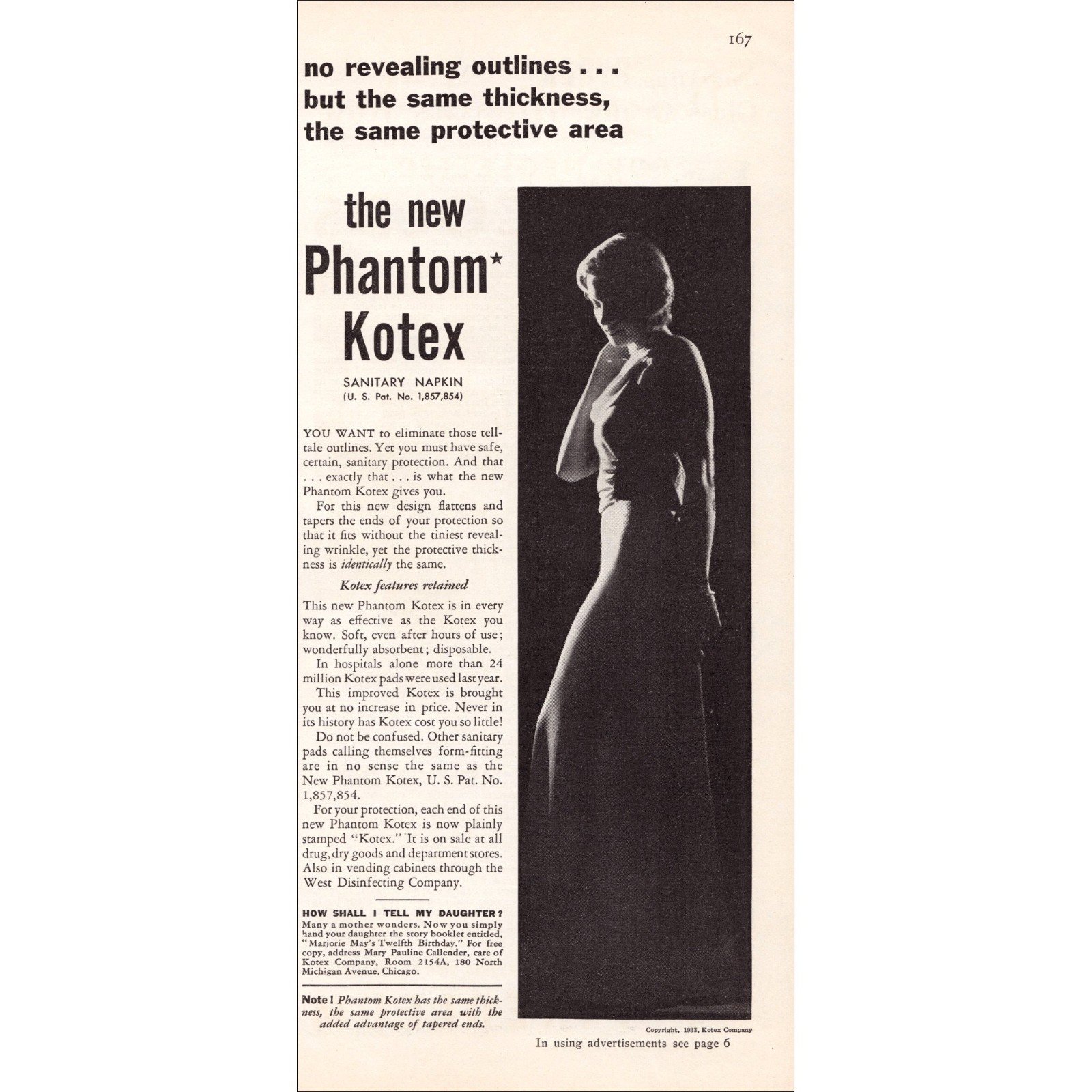 1933 Kotex Sanitary Napkins Original Vintage Print Ad 1933 Kotex Sanitary Napkins Original Vintage Print Ad