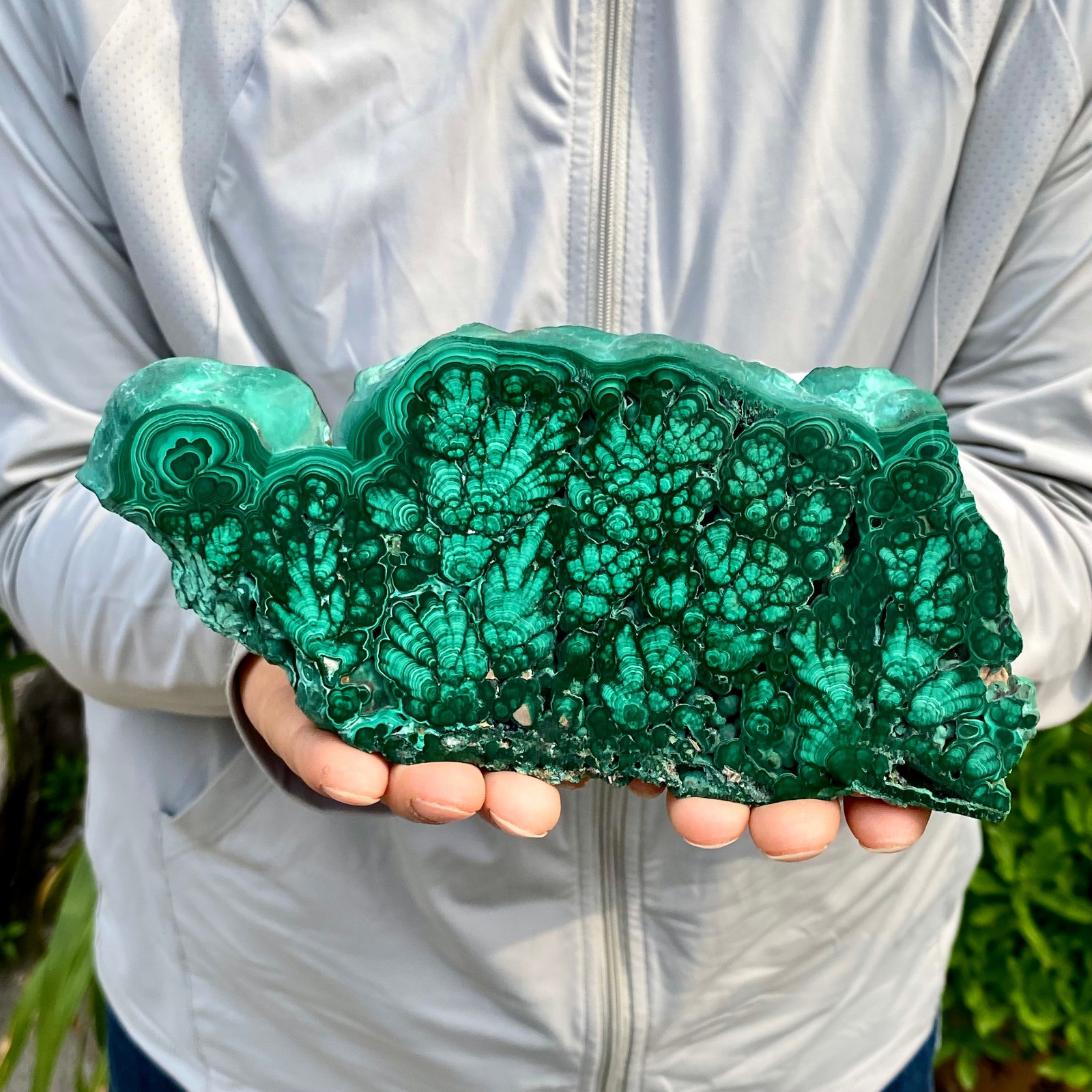 1.17LB Natural Green Malachite Slab Quartz Crystal Slice Ore Specimen Healing