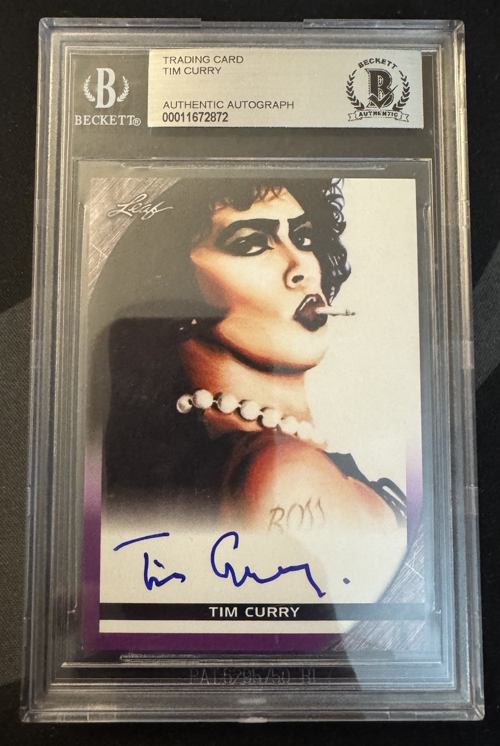 Tim Curry Signed Leaf Trading Card BAS Slabbed Dr Frank-N-Furter Auto Tim Curry Signed Leaf Trading Card BAS Slabbed Dr Frank-N-Furter Auto