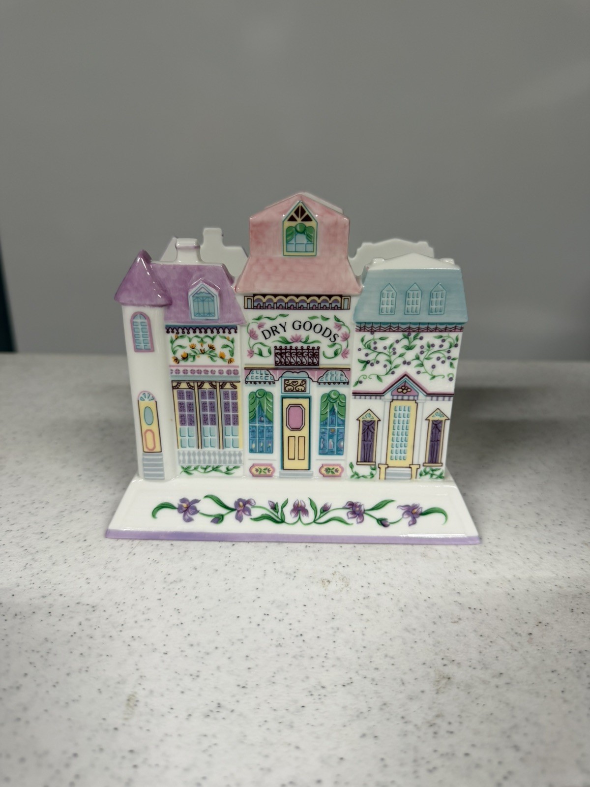 Lenox Spice Village Dry Goods Collection Porcelain Napkin Holder Retired 1994 Lenox Spice Village Dry Goods Collection Porcelain Napkin Holder Retired 1994