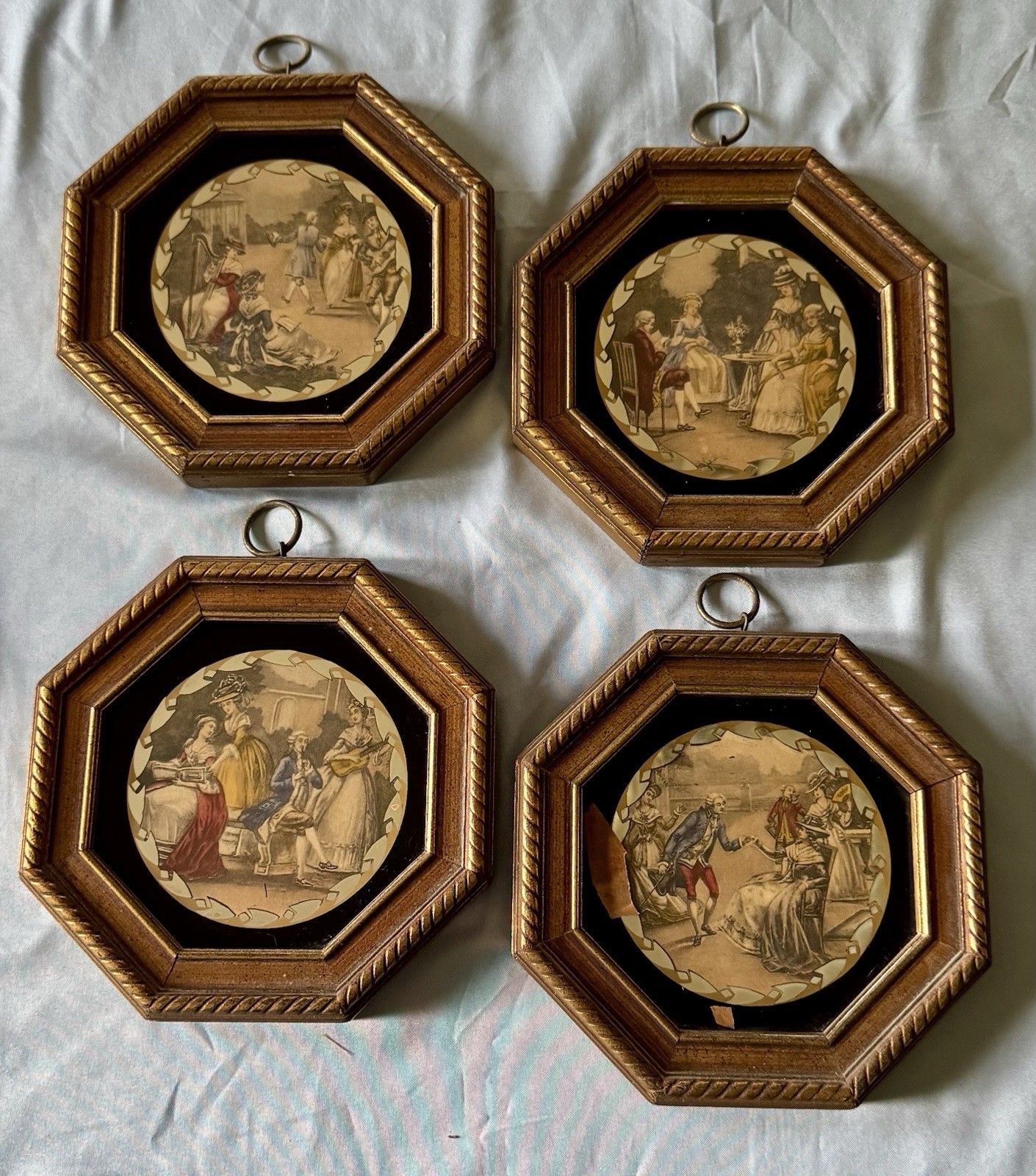 Vintage Andrew Kolb NY Octagonal Framed Portrait Plaques (Set of 4) Vintage Andrew Kolb NY Octagonal Framed Portrait Plaques (Set of 4)