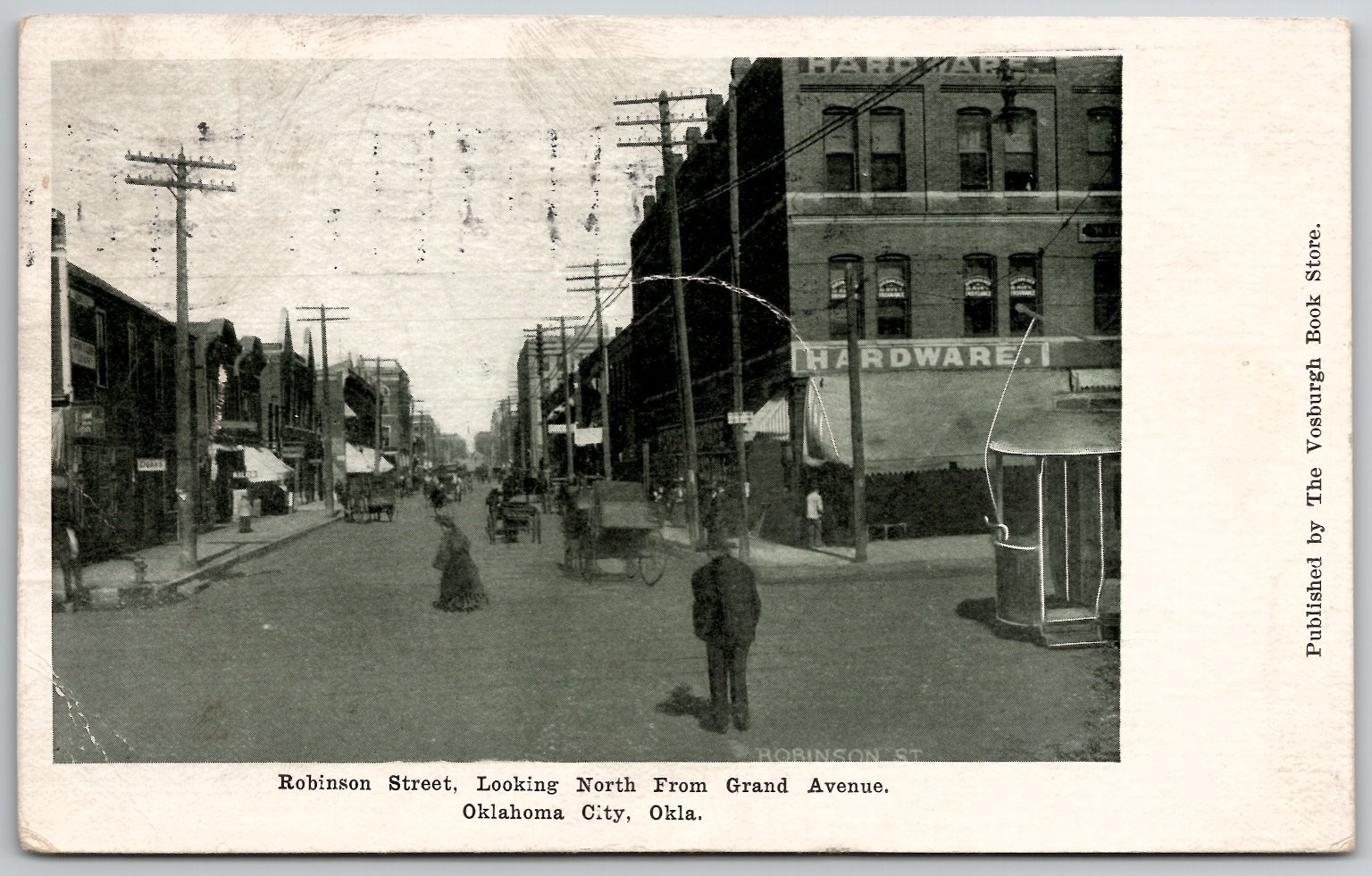 1907 Oklahoma City OK Robinson Street RPPC Hardware Store Vintage Postcard 1907 Oklahoma City OK Robinson Street RPPC Hardware Store Vintage Postcard