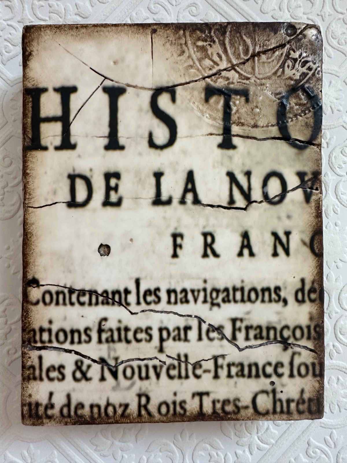Sid Dickens T-117 History Canada  Antique book France Tile wall art