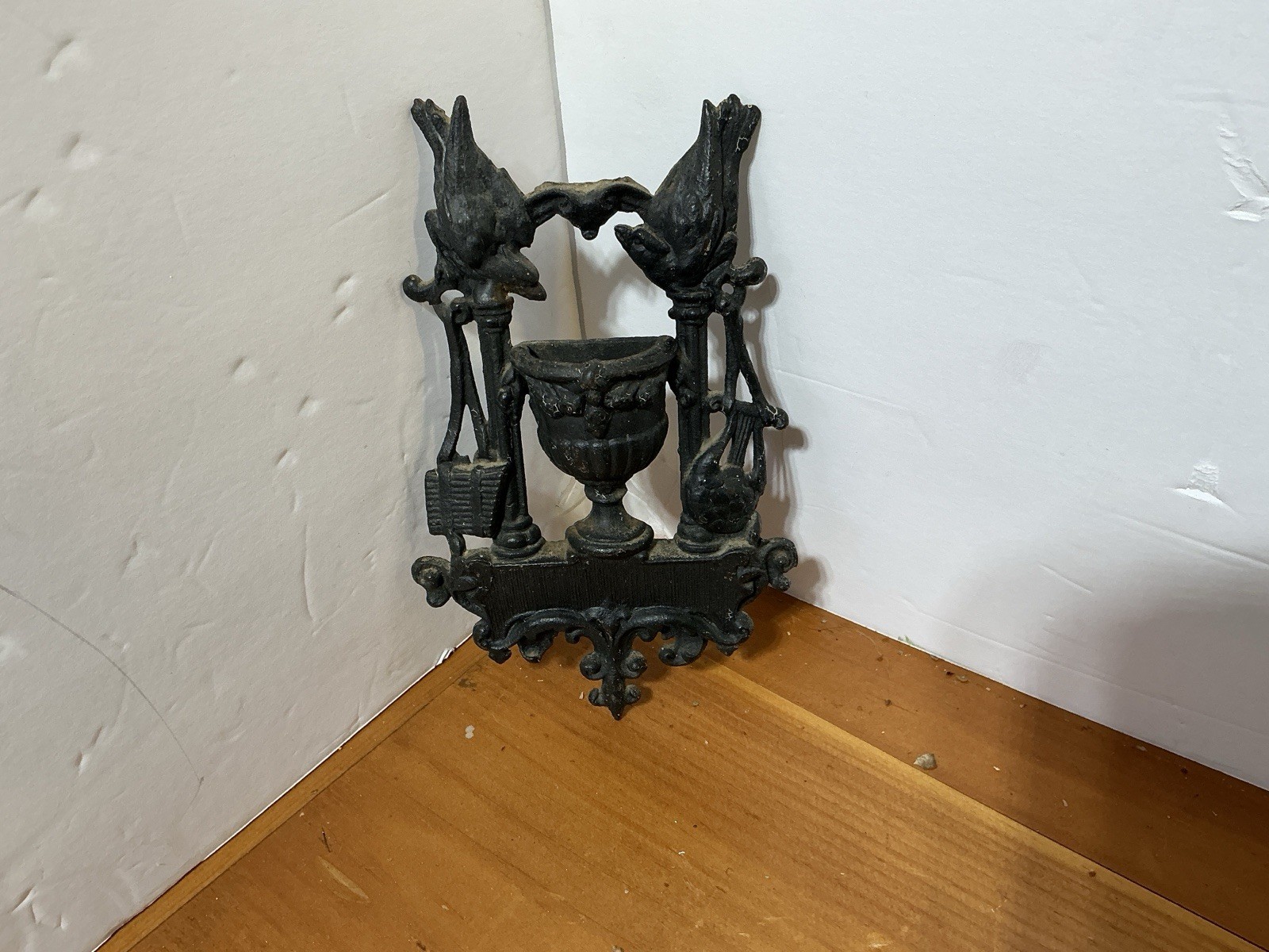 Antique cast Iron Match Safe Holder & Striker Birds & Urn E.G. Zimmerman Germany Antique cast Iron Match Safe Holder & Striker Birds & Urn E.G. Zimmerman Germany