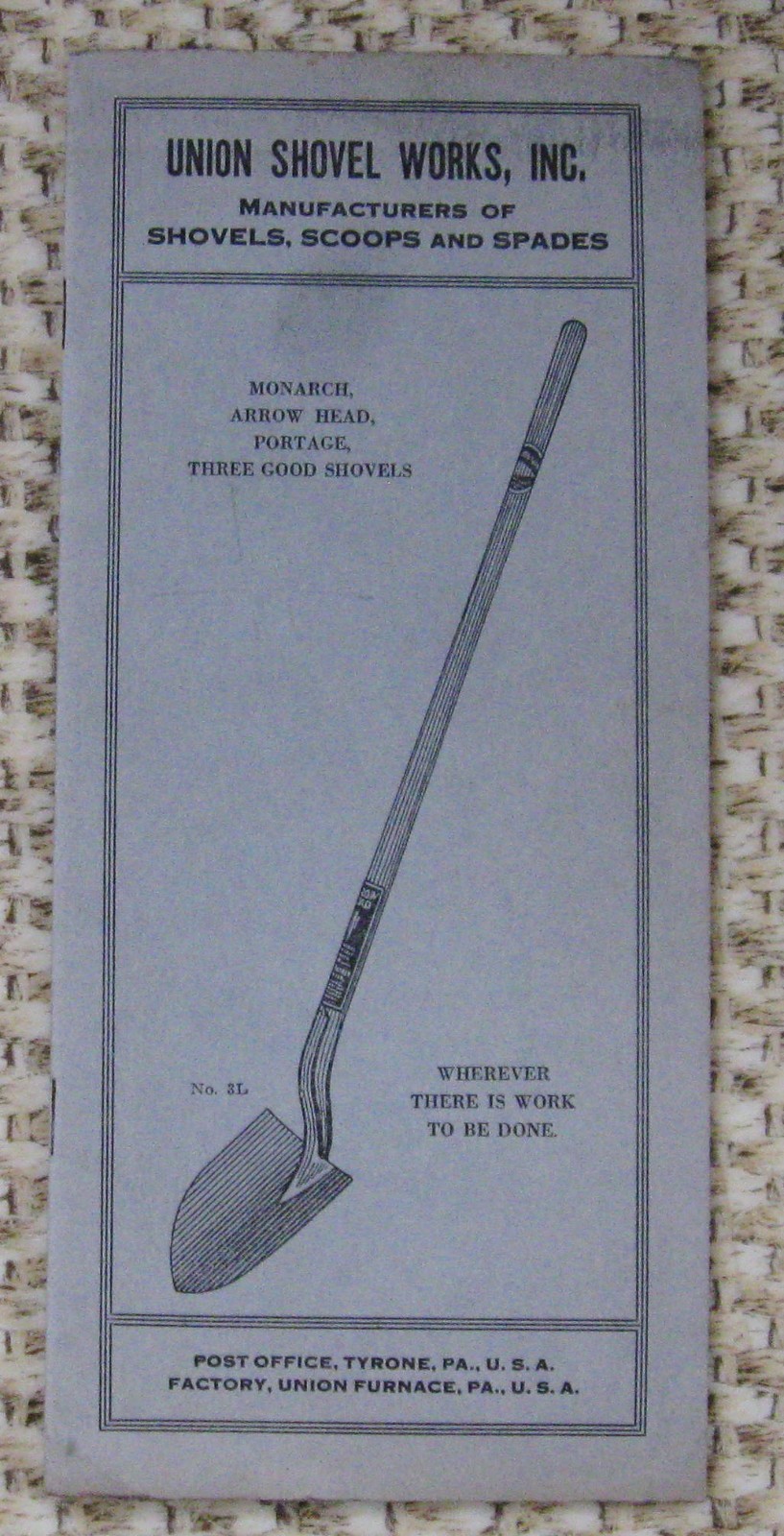 ANTIQUE 1925 UNION SHOVEL WORKS CATALOG MANUFACTURERS OF SHOVELS SCOOPS & SPADES ANTIQUE 1925 UNION SHOVEL WORKS CATALOG MANUFACTURERS OF SHOVELS SCOOPS & SPADES
