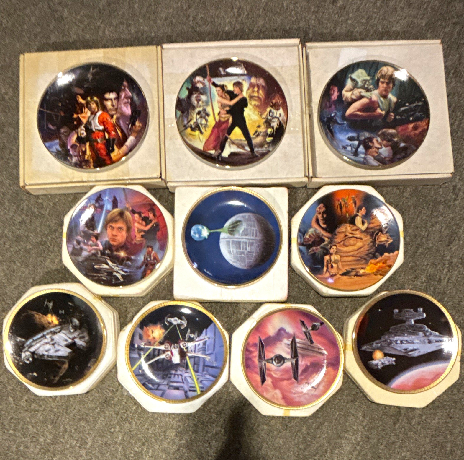 Star Wars Trilogy Hamilton Collector Plates Set Assorted Designs w/ Boxes
