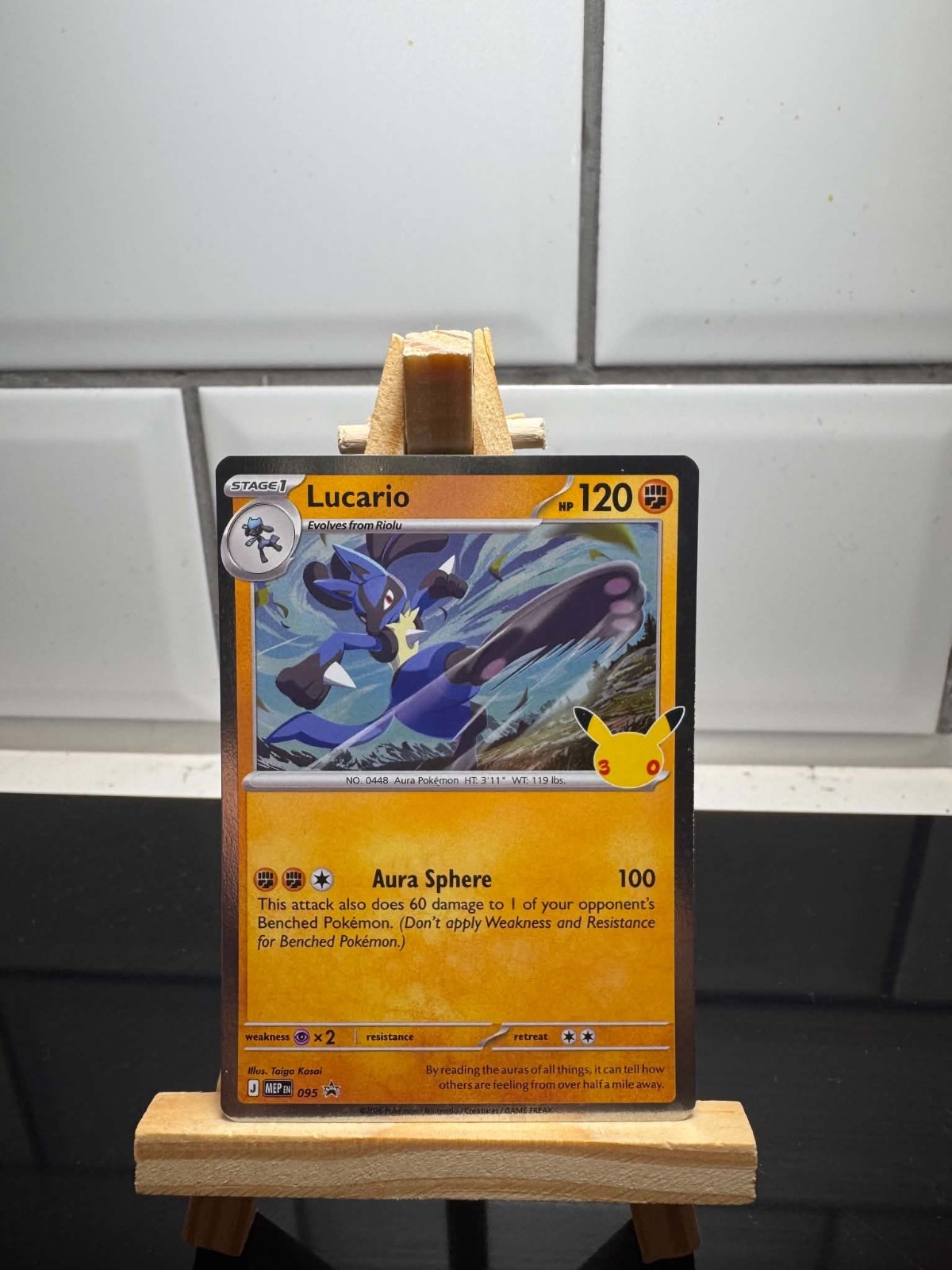 Lucario - 095 (30th Celebration) 095 Me: Mega Evolution Promo Holo Lucario - 095 (30th Celebration) 095 Me: Mega Evolution Promo Holo