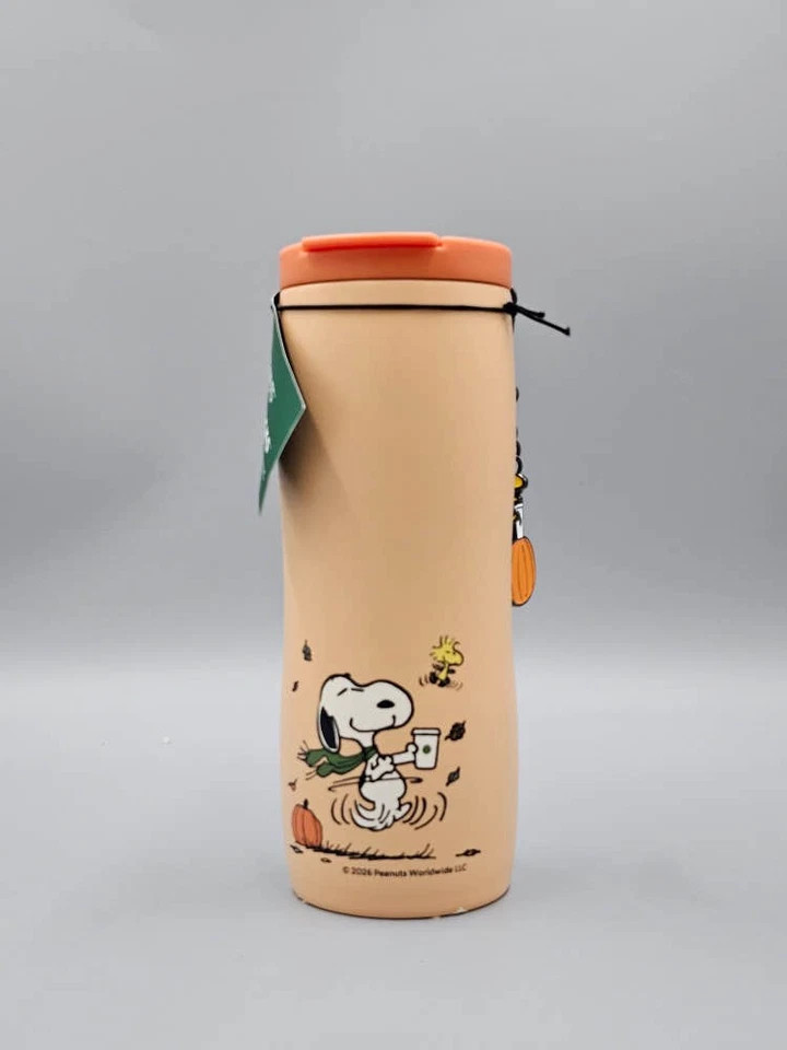 Limited Starbucks 2026 Peanuts Snoopy Pumpkin Stainless Tumbler 473Ml NEW