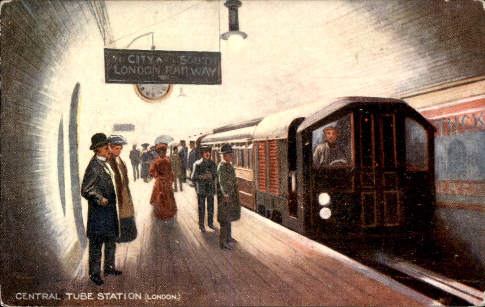 London Central Tube Station Tuck Post Card c1900s-10s Vintage Postcard bhn